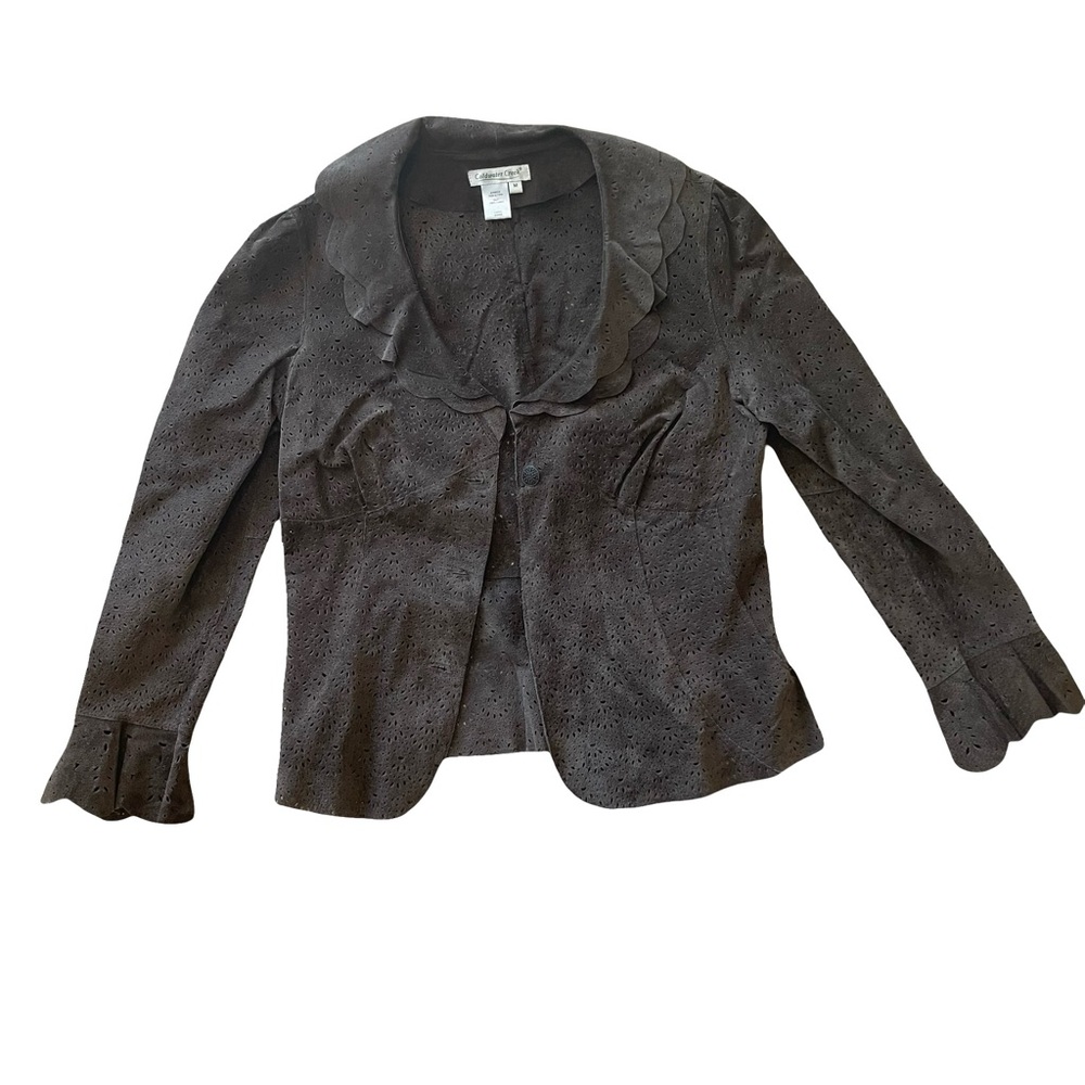 Vintage Suede Leather Laser Cut Jacket